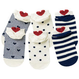 Warm Socks - Three (3) Pairs Cute Red Heart Funny Warm Socks