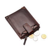 Leather Wallet - Men's Genuine Cowhide Leather Wallet